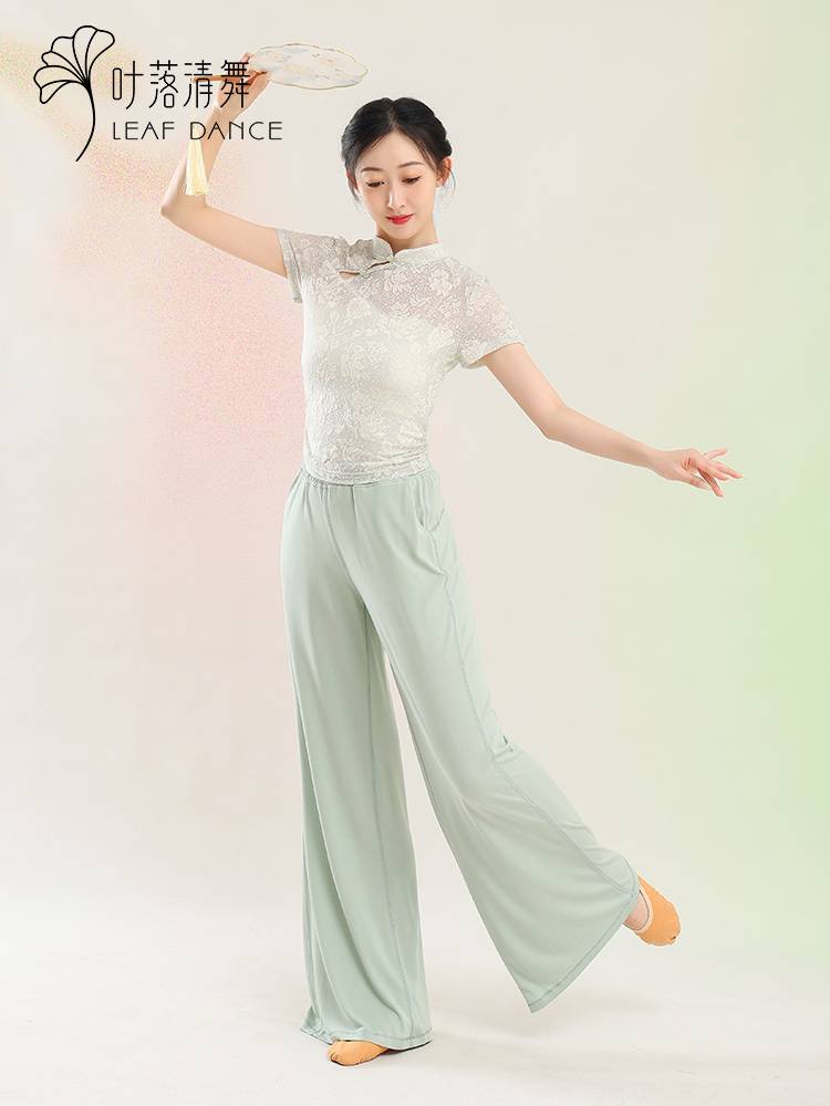 Ye Luo Qing dance classical dance lace stereo cheongsam rhyme top Chinese dance practice service female dance top