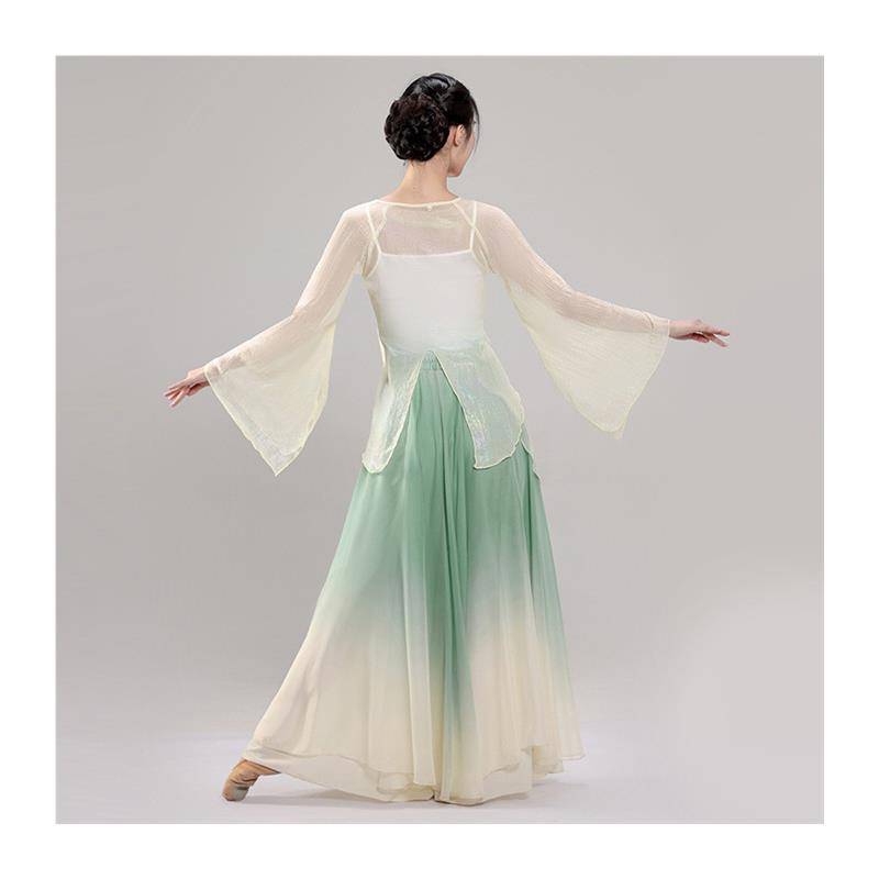 Classical dance yarn dance dance body rhyme, exercise suit, net gauze top, elegant female modern dance gradient art test clothing