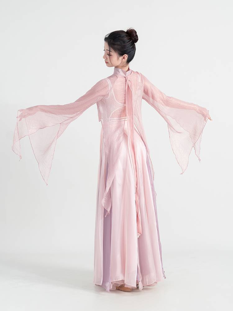Classical dance gauze skirt set, elegant big skirt pink purple fairy drama performance service Chinese dance dance service
