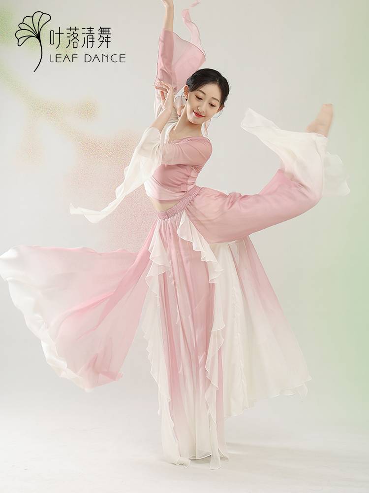 Ye Luo Qing Dance Classical Dance Gradient Petal Pets Skirts Ferry Dance Dance Service Chinese Dance Gradm mesh Practice Services