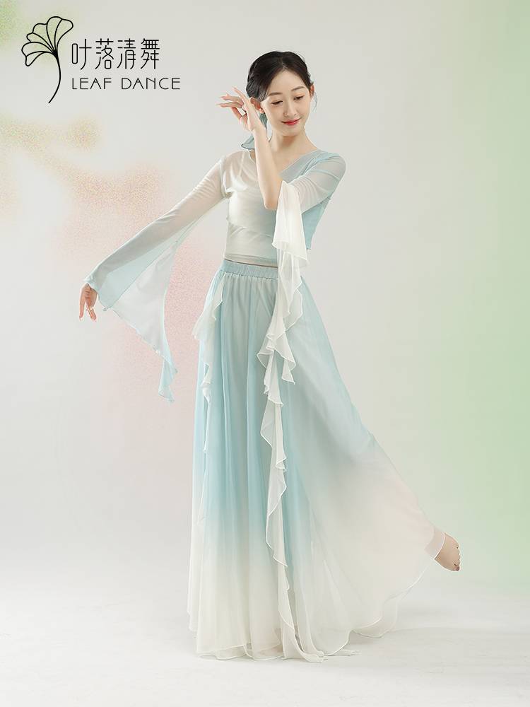 Ye Luo Qing Dance Classical Dance Gradient Petal Pets Skirts Ferry Dance Dance Service Chinese Dance Gradm mesh Practice Services