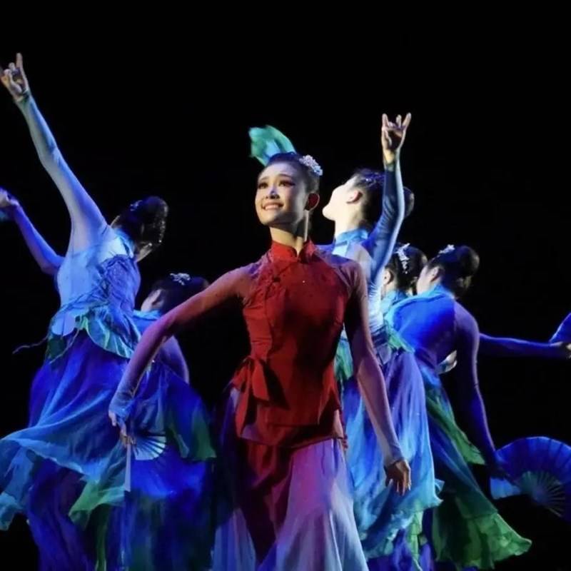 Classical Dance Performance Servant Female Peach Cup a big river dance clothing Jiaozhou Yangge suits fan dance set