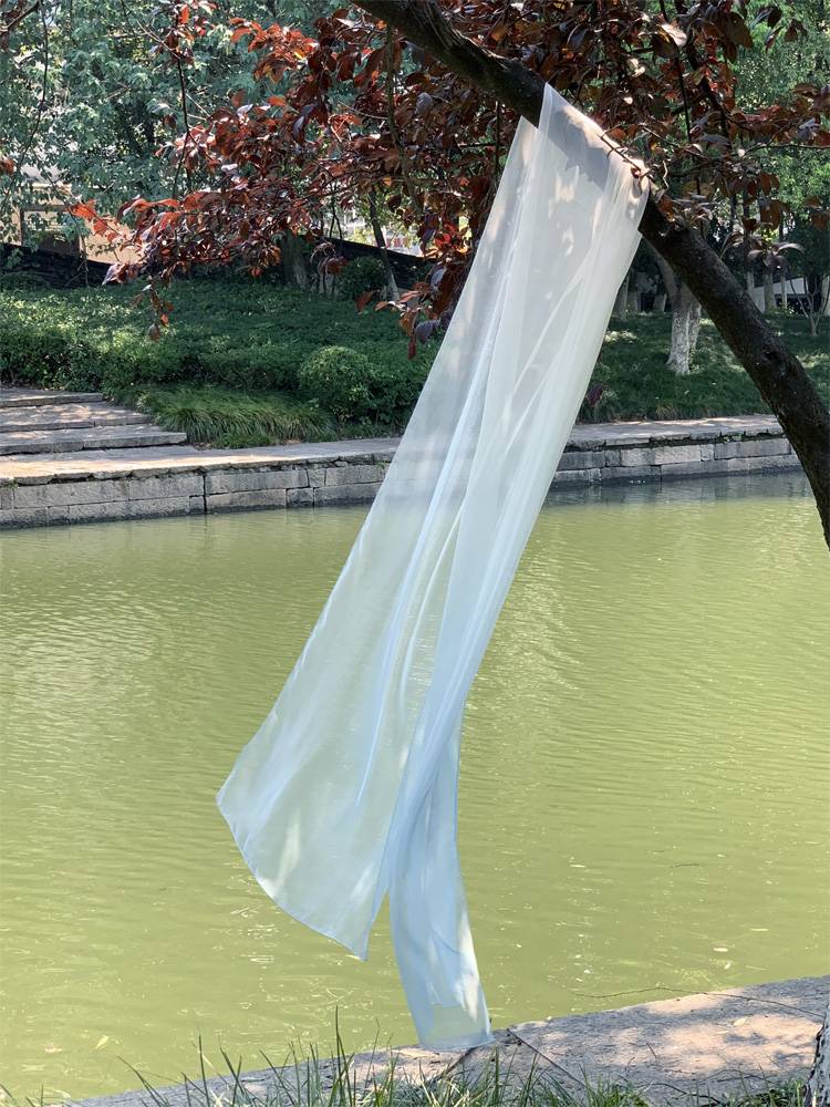 Hanfu's female wet, gradient Jinsi pure color Dunhuang dance ribbon dance dancing super long breasts skirt accessories Tang system