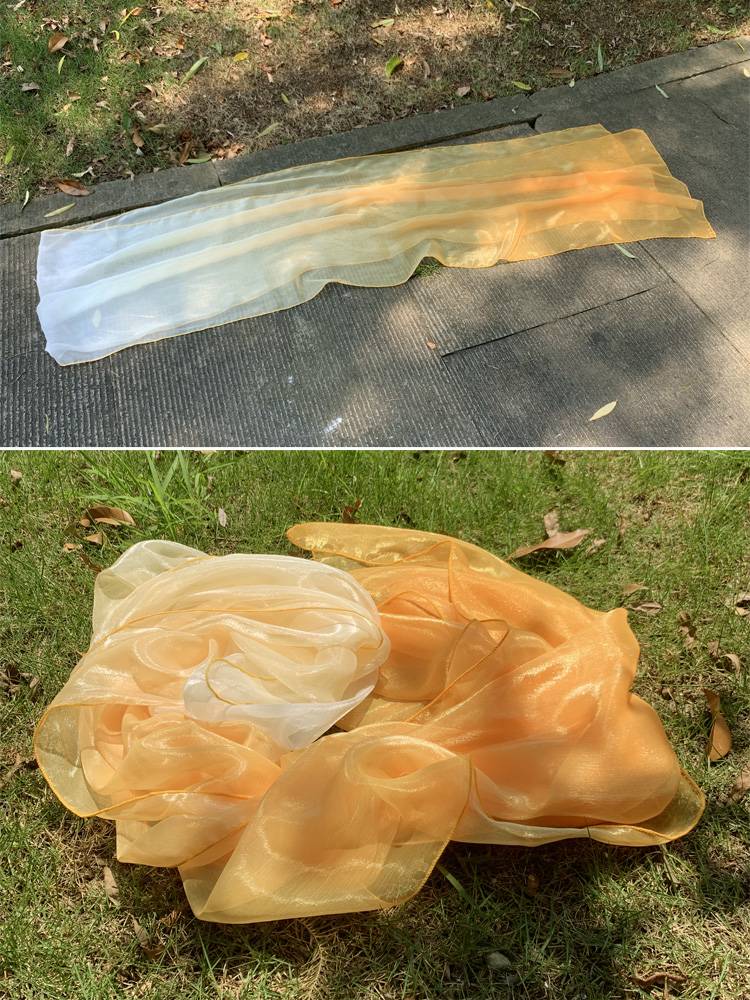 Hanfu's female wet, gradient Jinsi pure color Dunhuang dance ribbon dance dancing super long breasts skirt accessories Tang system