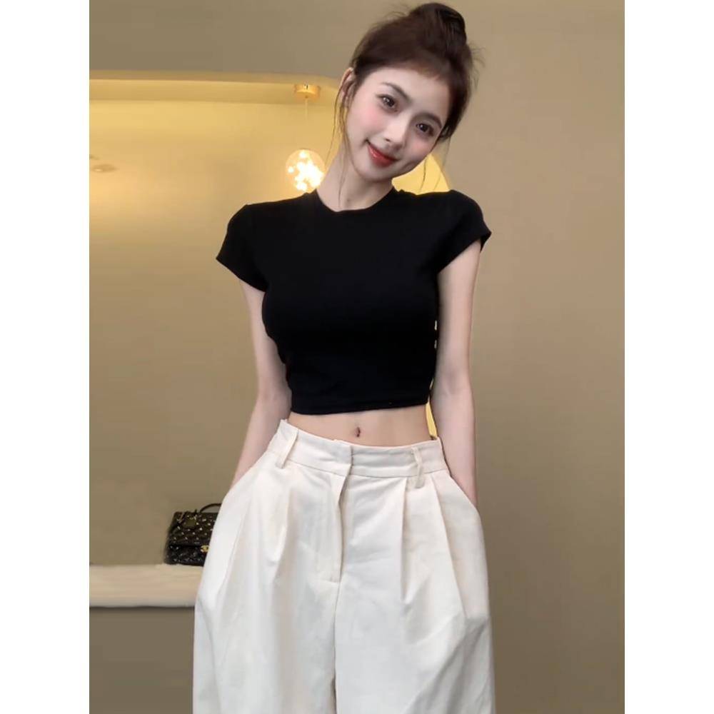 Dance practice service female drawing rope is thin modern dance shape jacket back hollow Chinese classical dance training clothing