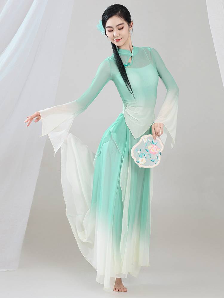 Classical dance body rhyme elastic mesh gauze gauze clothing elegant practice service Chinese dance art test basic training performance service