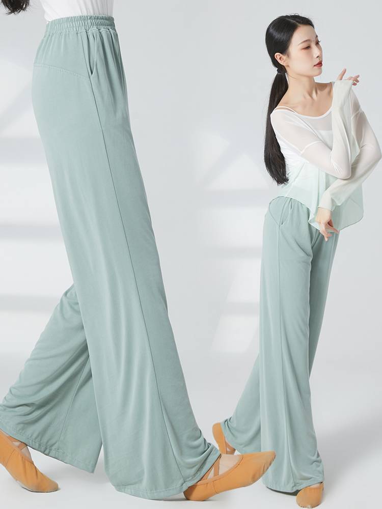 Dance clothes Classical dance exercise service women's clothing clothes wide -leg pants set Chinese dance clothing modern dance gauze clothes