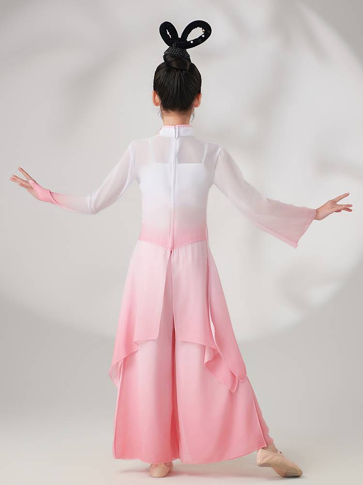 The new elegant fan dance watch shows the Liuyi classical dance performance service Chinese style dance clothing young children's ancient style gauze