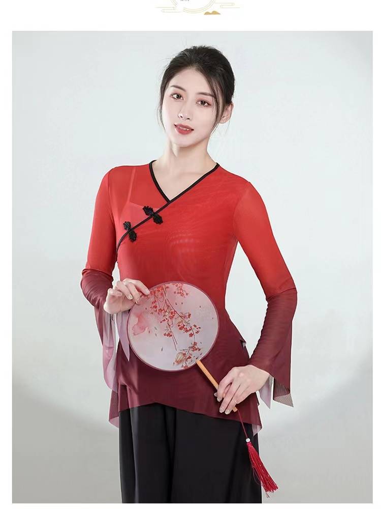 New classical dance elegant performances, gauze training, art test square dance graduation set Chinese style dance clothing