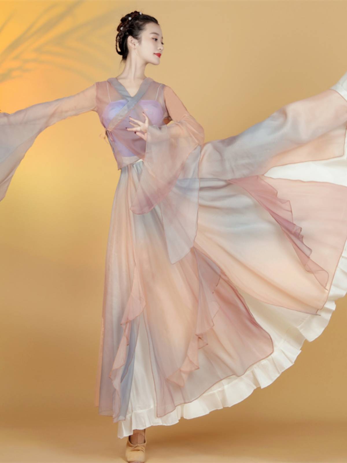 2024 new classical dance dance clothing female elegant yarn Chinese style performance service super immortal basic performance suit