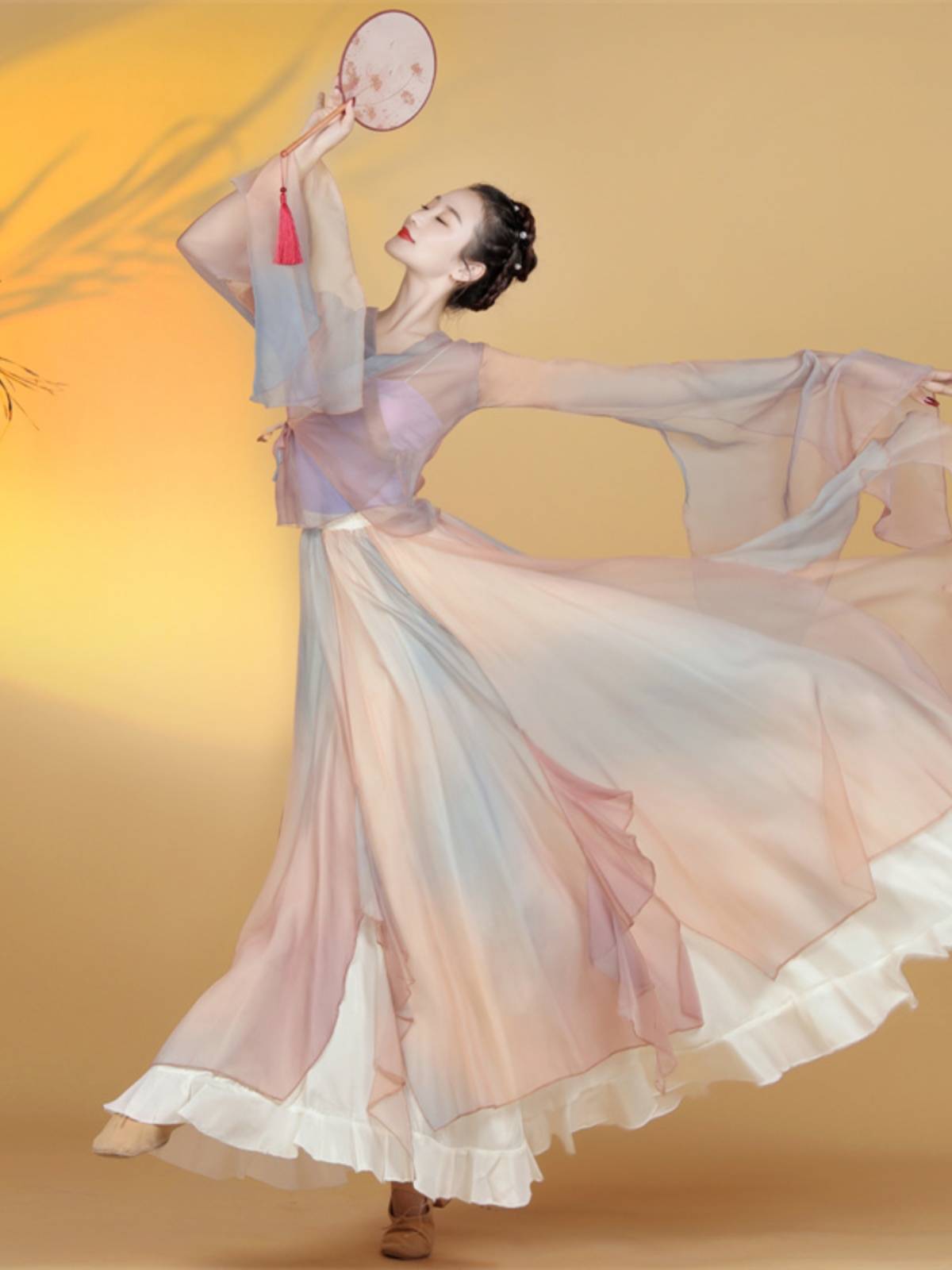 2024 new classical dance dance clothing female elegant yarn Chinese style performance service super immortal basic performance suit