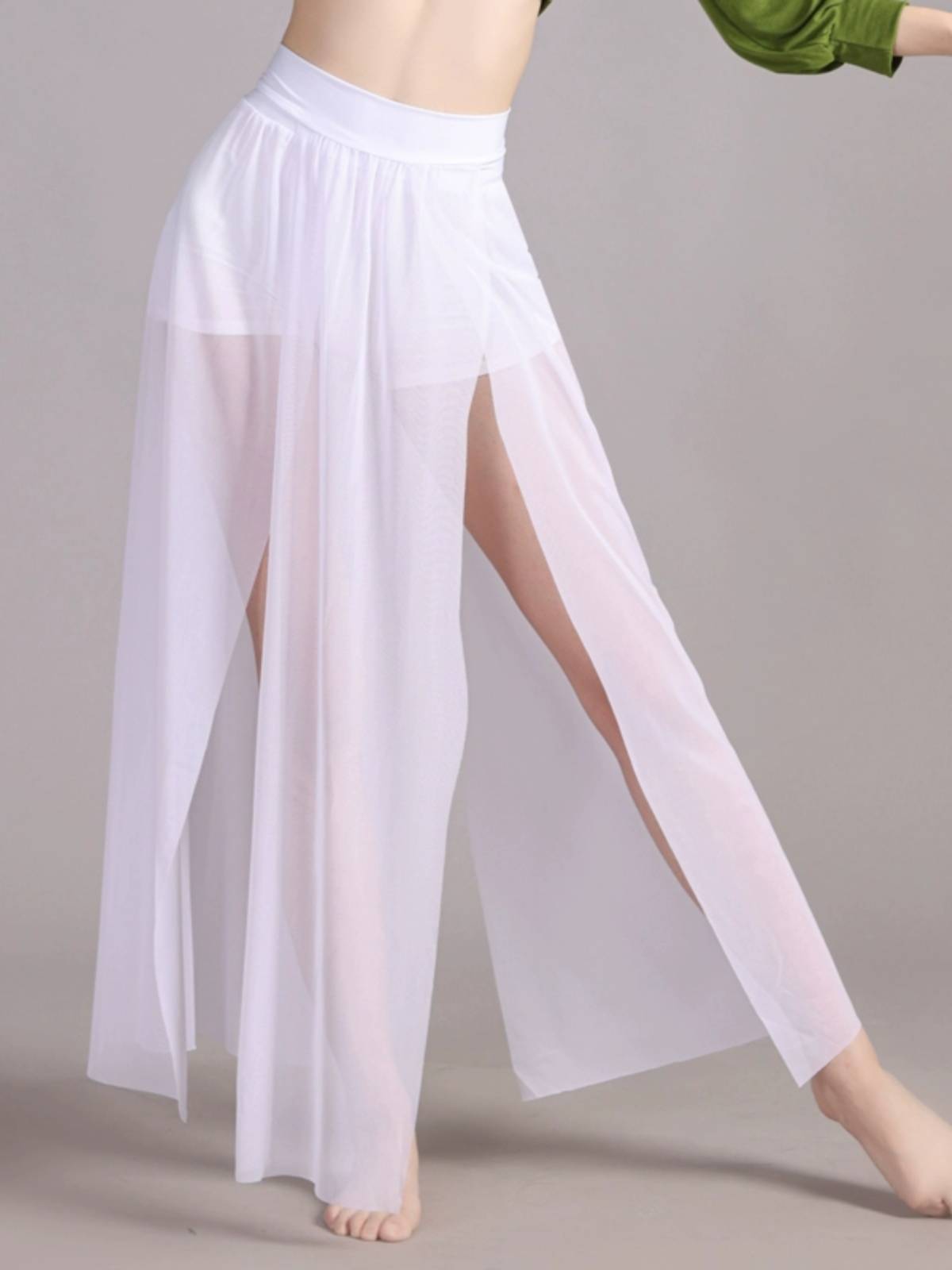 Chinese Jazz Dance Classical Dance Ancient Wind 2024 New Practice Skin Skirt Garlon Performing Fork Long Skirt