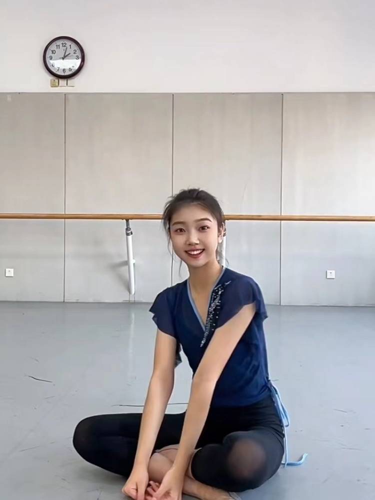 Classical dance gauze showing the elegant shape of Chinese dance exercise, adult net gauze short -sleeved dance top female model