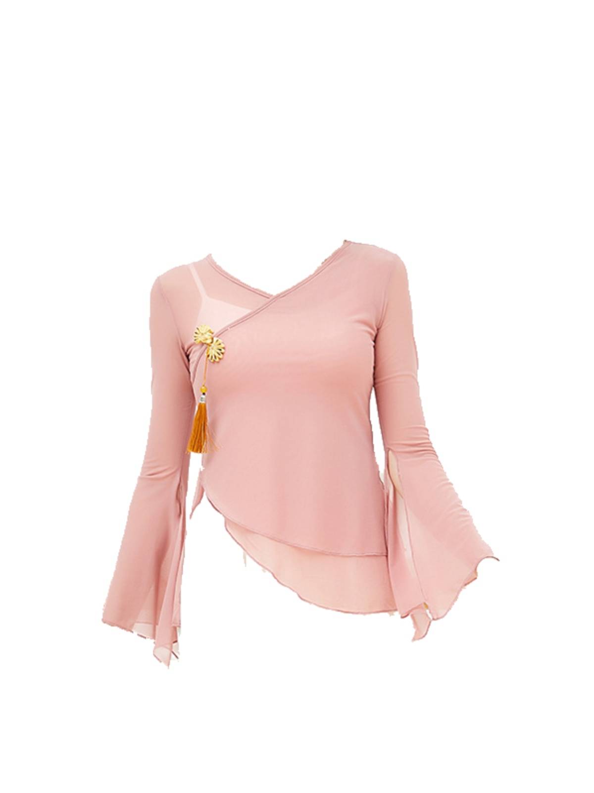 Classical dance gauze body rhyme training girl elegant performance service art test Chinese style fairy foundation dance clothes top