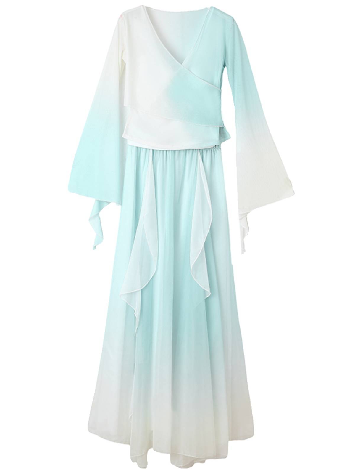 Classical dance clothing female elegant gradient petal pants skirt gradient mesh fairy style ancient wind art test Chinese dance exercise uniform