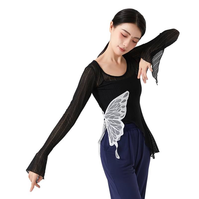 Classical dance gauze body rhyme net yarn clothes Chinese dance performance service girl elegant Q base training dance practice service summer