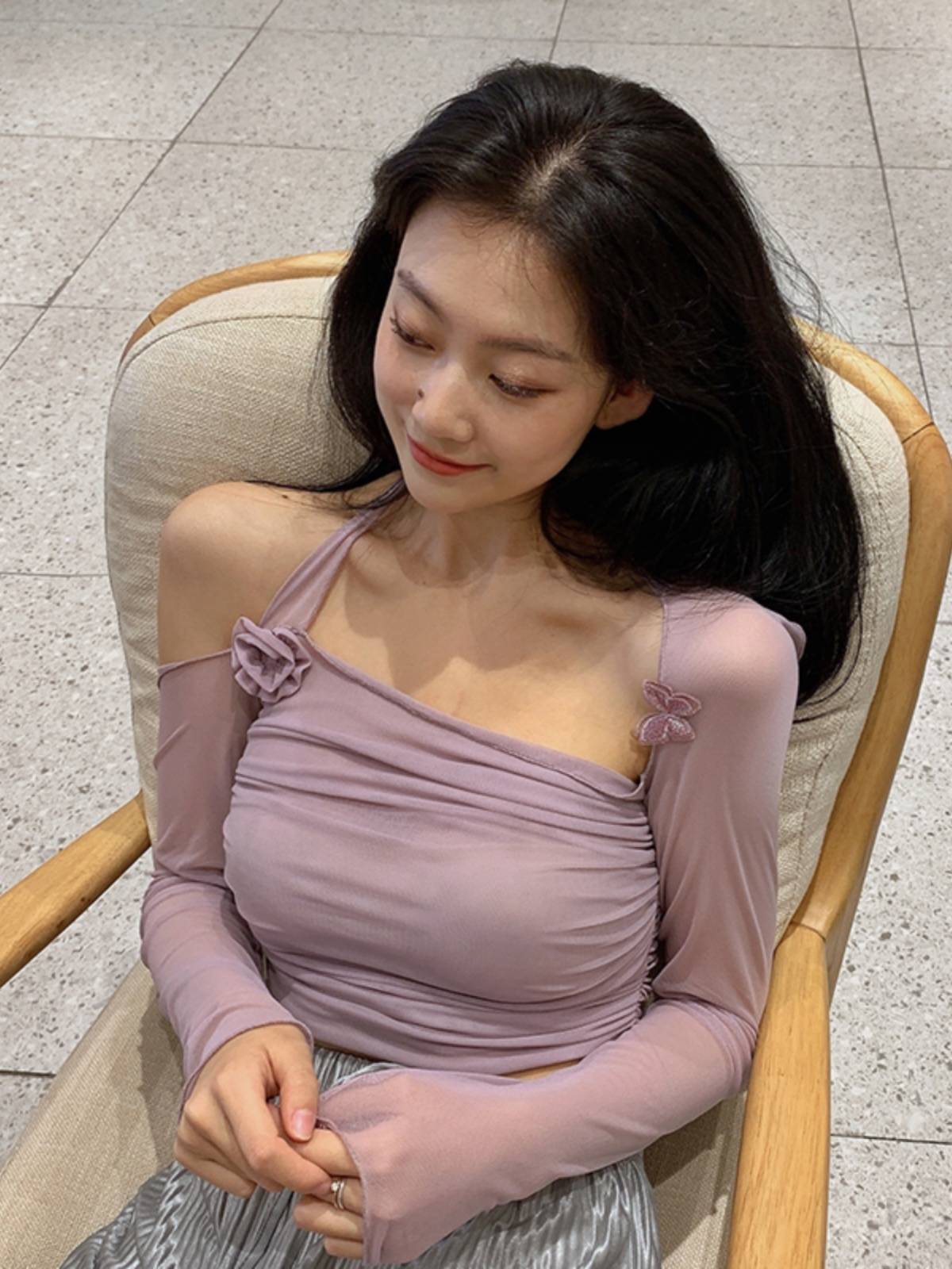 Classical dance clothing female fairy, elegant body exercise, merit, yarn top, body rhyme, thin classical dance performance clothing