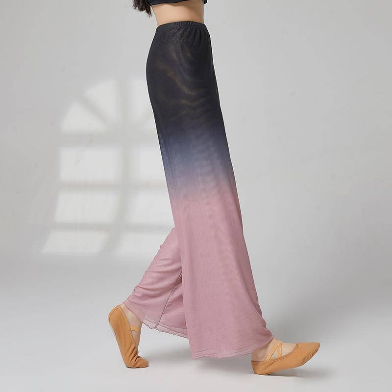 Customized Classical Dance Practice Weifie, Gaunt Pants, Woman Pants Female Chinese Style National Gradient Color Drinking Pants