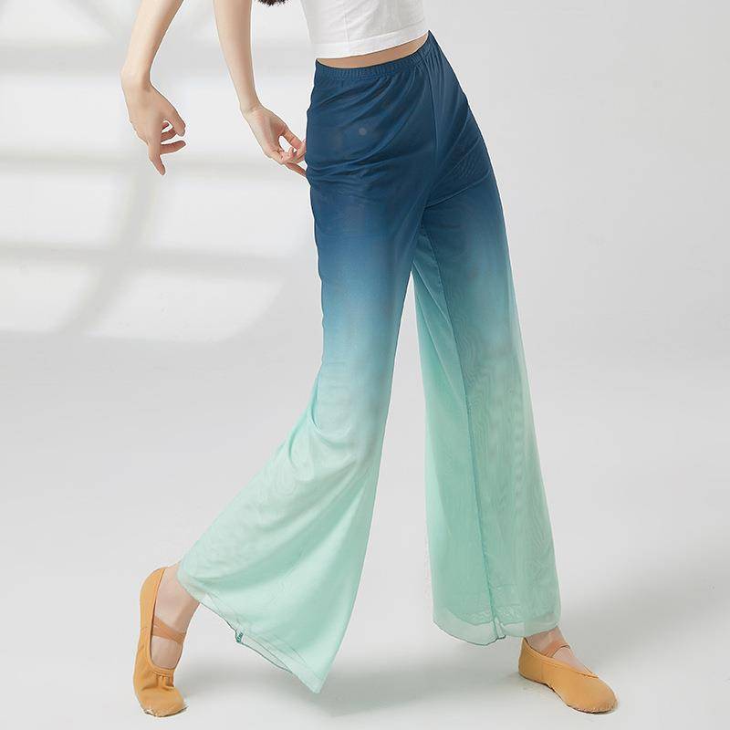 Customized Classical Dance Practice Weifie, Gaunt Pants, Woman Pants Female Chinese Style National Gradient Color Drinking Pants