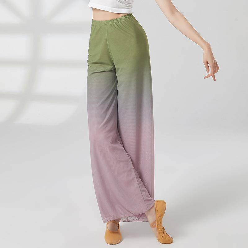 Customized Classical Dance Practice Weifie, Gaunt Pants, Woman Pants Female Chinese Style National Gradient Color Drinking Pants