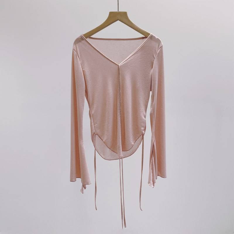 Classical dance modern dance elegant dance dance suit practice service ancient style horn sleeve Chinese dance base training performance service pink green