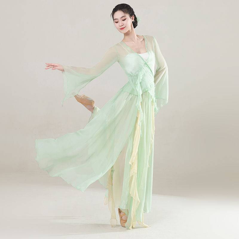 Classical dance set, elegant gauze fairy practice, Chinese national dance performance jacket, ancient style super immortal
