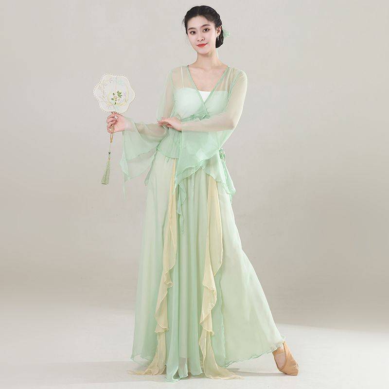 Classical dance set, elegant gauze fairy practice, Chinese national dance performance jacket, ancient style super immortal
