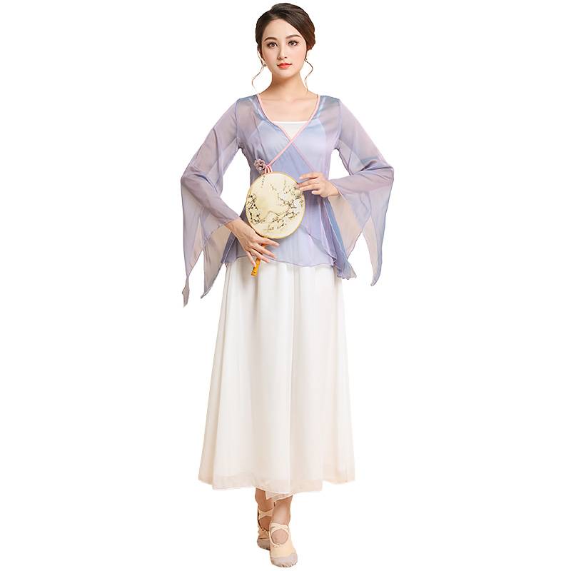 Classical dance clothing female spring and summer elegant body rhyme suit gauze suit performance service suits Chinese dance practice uniform top