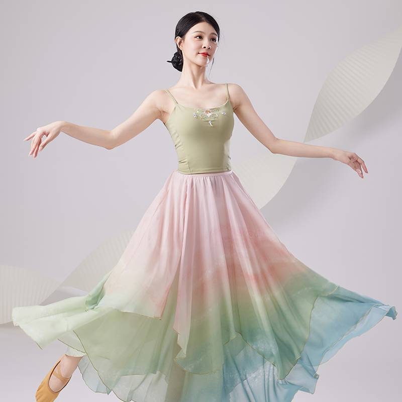Dance practice uniform top high -end gradient classical dance modern dance performance service Chinese classical dance -shaped clothing