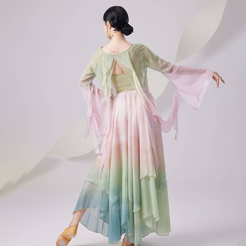 Dance practice uniform top high -end gradient classical dance modern dance performance service Chinese classical dance -shaped clothing