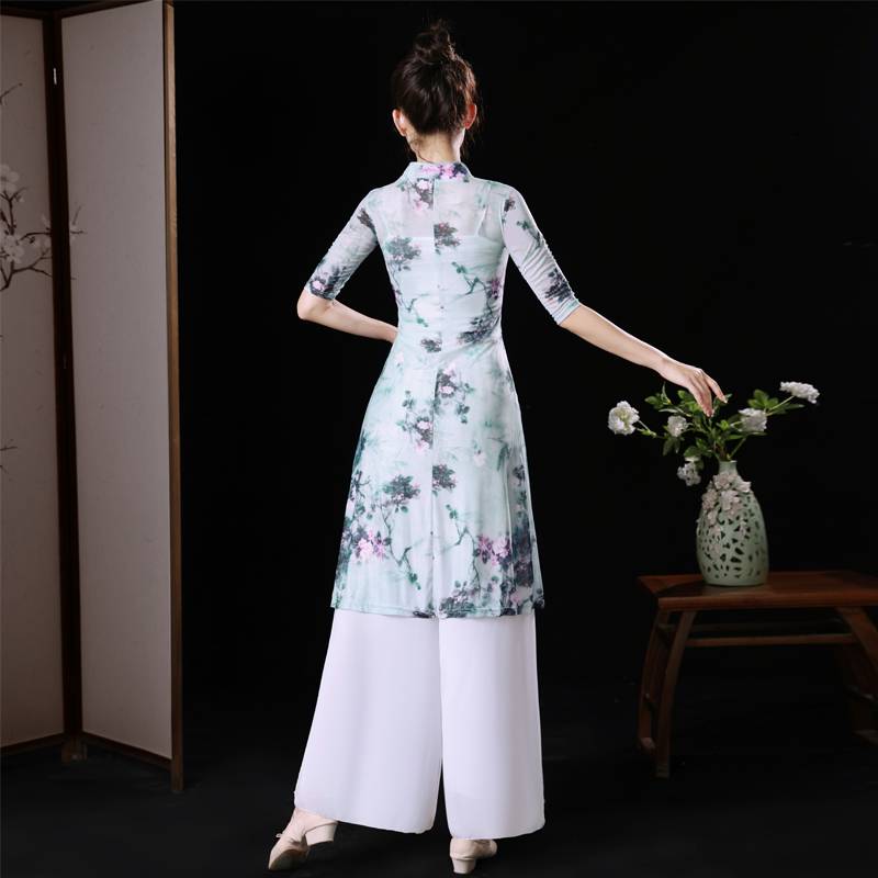 Improved cheongsam Chinese style stage performance elegant classical dance etiquette practitioner