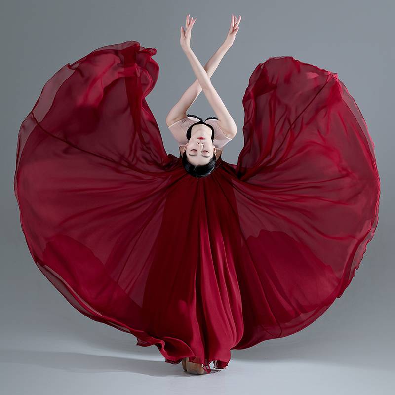 720 degrees oversized skirt three layers of sky silk modern dance classical dance skirt skirt