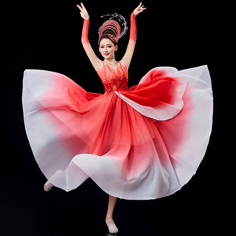 Opening dance big skirt performed in a female atmosphere of Chinese dance clothing classical dance dress set