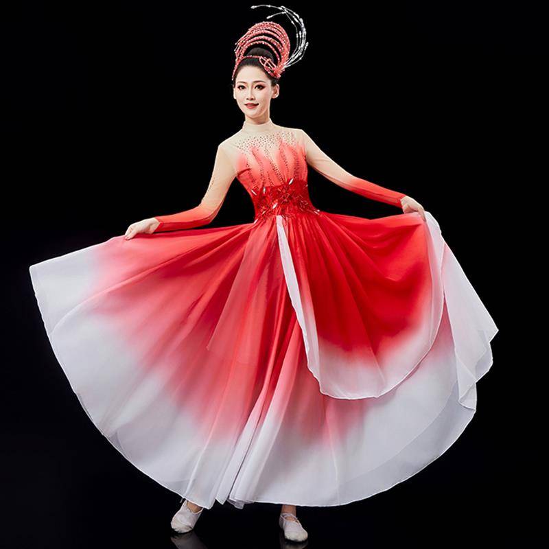 Opening dance big skirt performed in a female atmosphere of Chinese dance clothing classical dance dress set