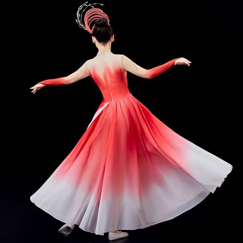 Opening dance big skirt performed in a female atmosphere of Chinese dance clothing classical dance dress set