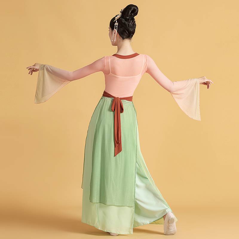 Classical dance clothing female elegant Han Tangfeng long body rhyme gauze Chinese dance exercise national dance watch performance