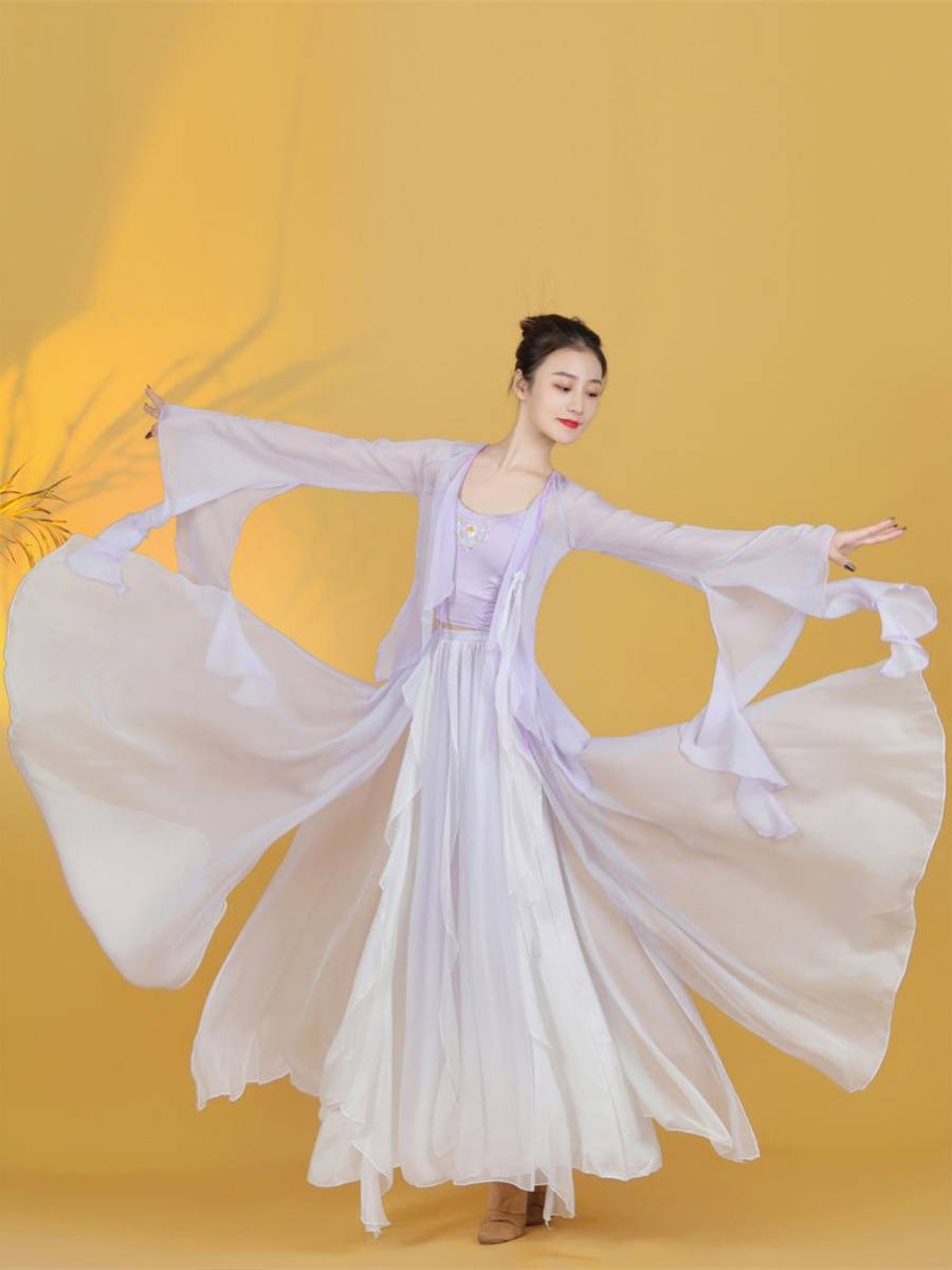 New classical dance suit set ancient Fengshui sleeve body rhyme yarn practice service performance clothing fairy art test show