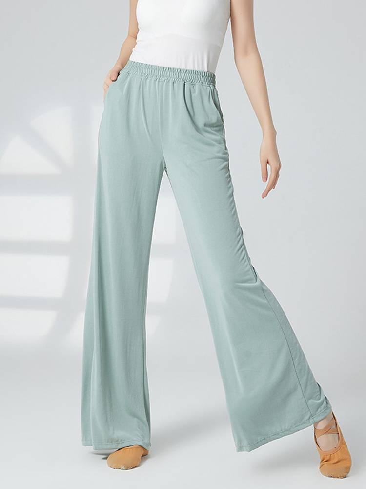 Professional new Chinese classical modern dance body training skill clothes copper ammonia wide -leg pocket pants children Gongyan