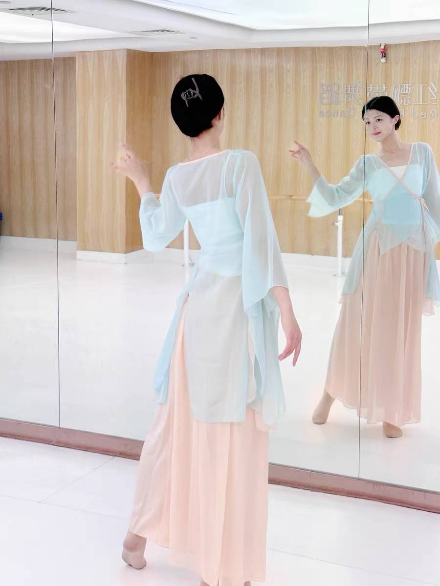 Classical dance clothing female elegant gauze Chinese dance practice clothes