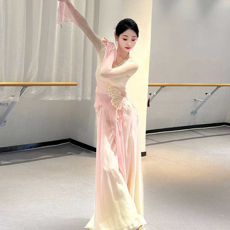 Xiaohan Original Classical Dance Gravity Butterfly Turning Dress Practice Flower Fair Chinese Dance Sports Examination Performance Skirts