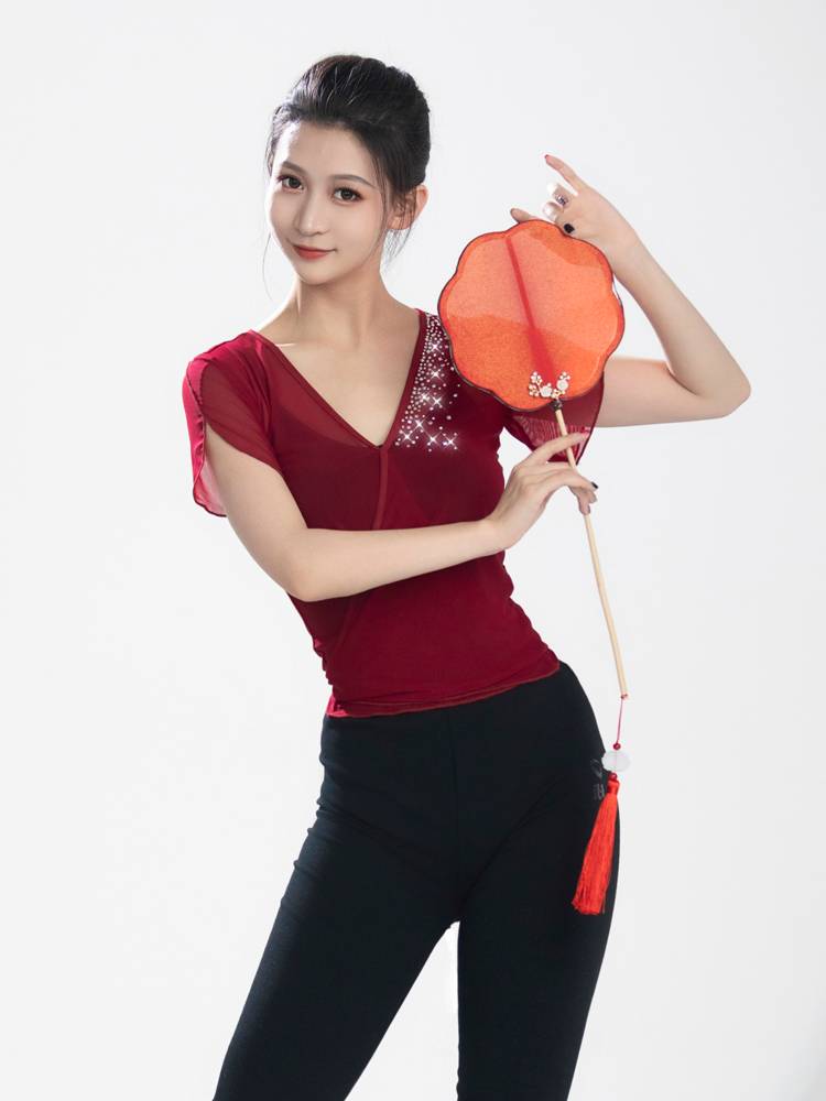 Classical Dance Dance Clothing Practice Northern Dance Same Learies Dance Dance Series Chinese Dance Arts Terminal Charm Show Short Sleeve Woman