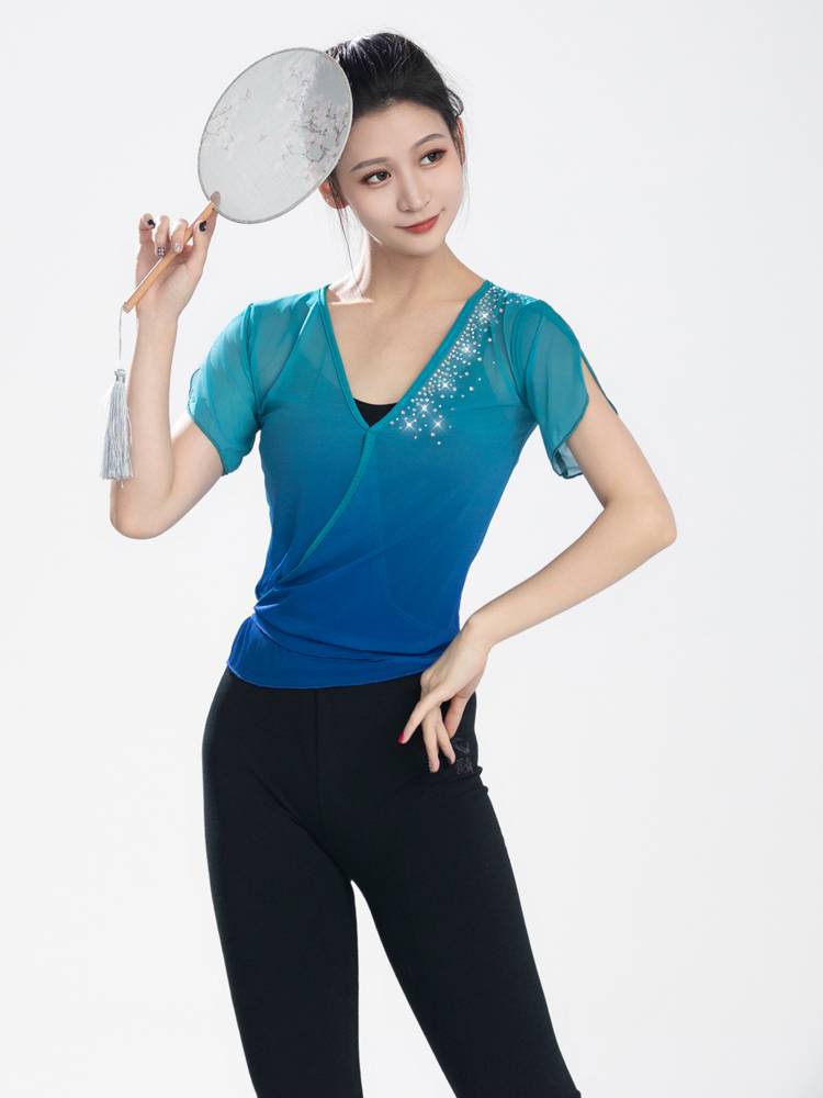 Classical Dance Dance Clothing Practice Northern Dance Same Learies Dance Dance Series Chinese Dance Arts Terminal Charm Show Short Sleeve Woman
