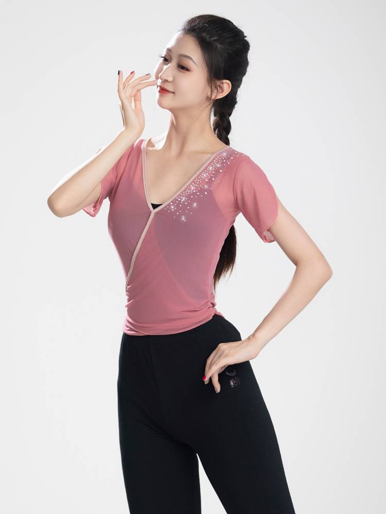 Classical Dance Dance Clothing Practice Northern Dance Same Learies Dance Dance Series Chinese Dance Arts Terminal Charm Show Short Sleeve Woman