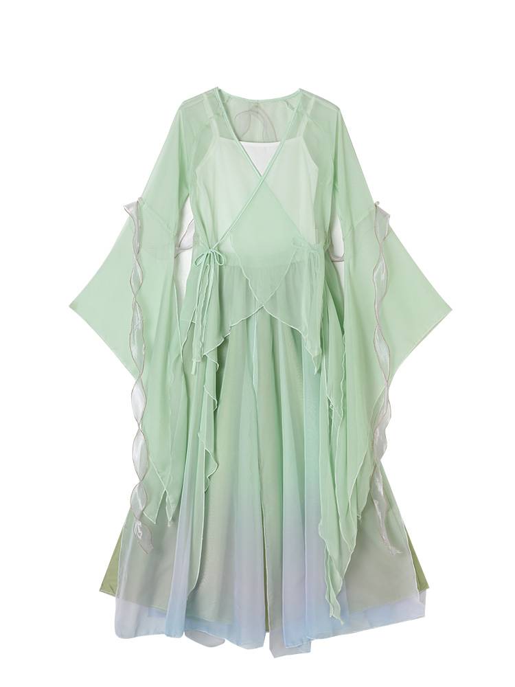 Classical dance service female elegant fairy, gradient color gauze clothing base training skills Chinese dance nation performance service