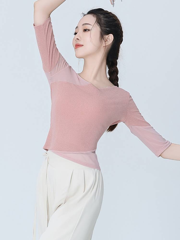 2024 Summer Modern Dance adult dance service short -sleeved shirt Practice the self -cultivation Chinese classical national dance service girl