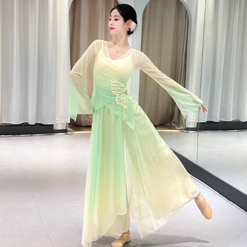 Classical dance body rhyme gauze performance service girl elegant new top, practice clothes, Chinese dance dance clothing performance clothing