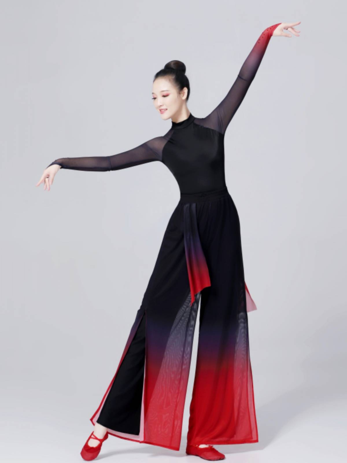 Classical dance clothing women's body rhyme training clothes Chinese dance ethnic art test clothing elegant seedlings dance performance service