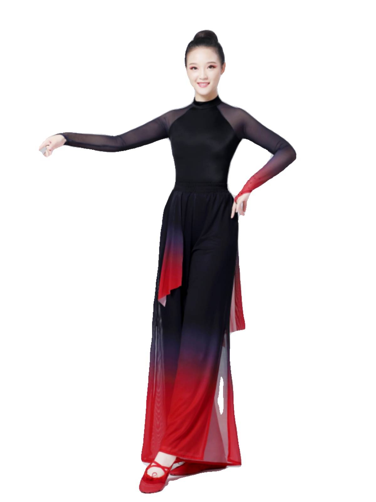 Classical dance clothing women's body rhyme training clothes Chinese dance ethnic art test clothing elegant seedlings dance performance service