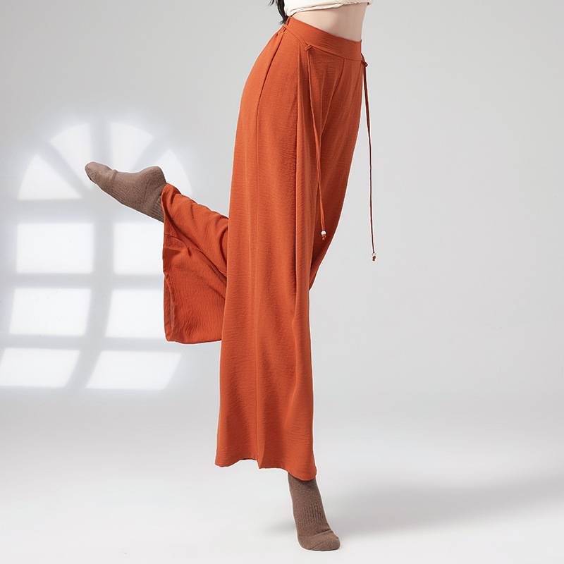 Classical dance exercise girl pants wide -leg pants elegant Chinese dance clothing modern dance straight trousers