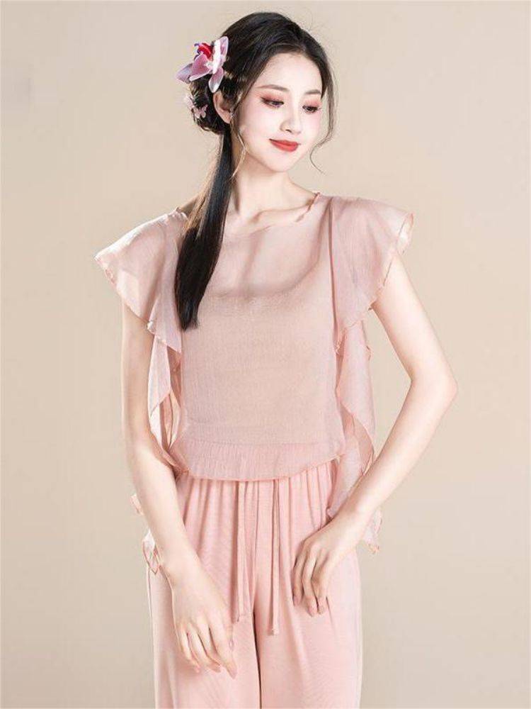 New classical dance body rhyme, elegant fairy gauze, practice clothes, Chinese dance adult body dance clothing top